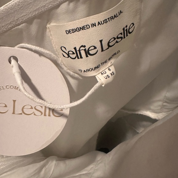 Selfie Leslie XS Strapless Satin Bodice Tiered Ruffle Organza White Mini Dress - Picture 8 of 8